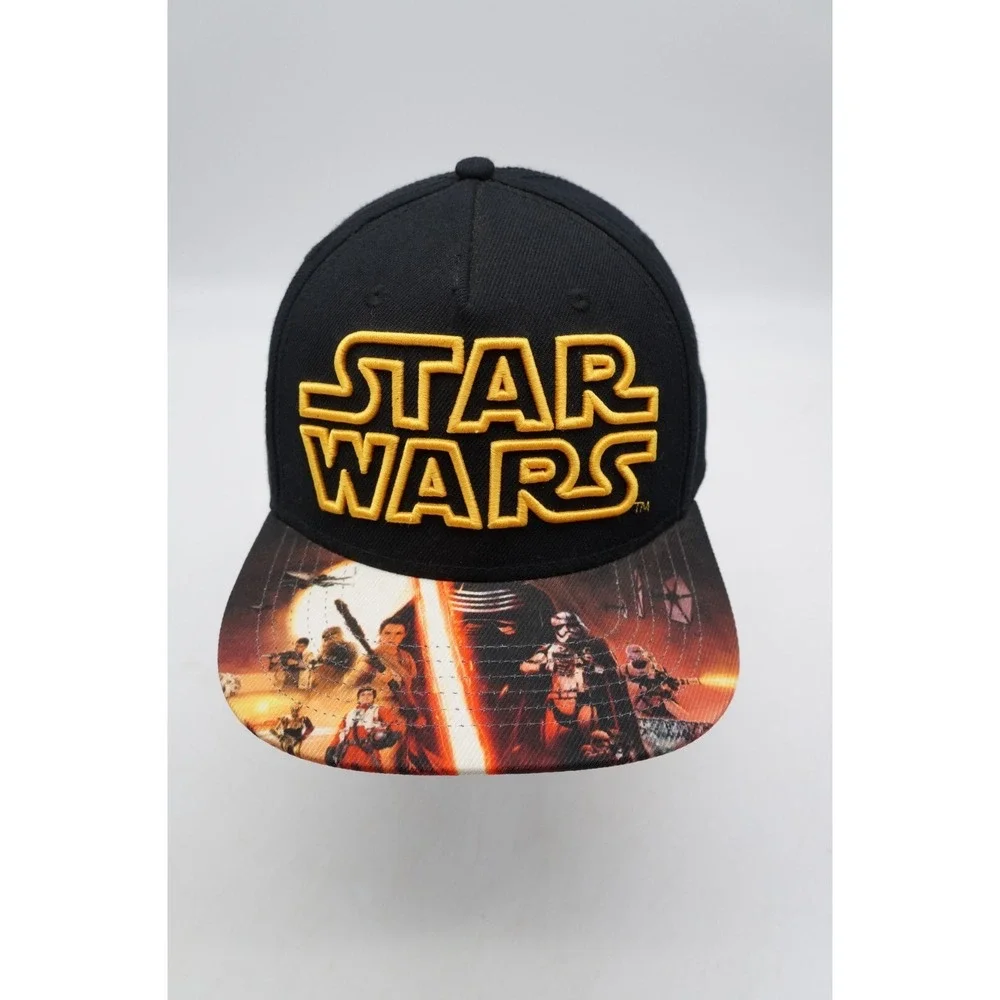 Star Wars Snapback Hat‎ Baseball Cap Black Spell Out The Force Awakens